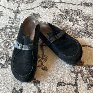 Birkenstock Eaton Black Suede Vintage EU39 Women's 8 Clogs
